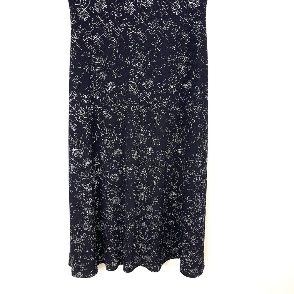 Vintage Ronni Nicole Sparkle Floral Empire Waist Midi Length Dress - Picture 2 of 7